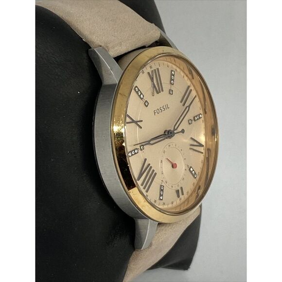 Fossil Gazer ES4163 Women's Leather Analog Pink Dial Quartz Genuine Watch KS741 - Picture 5 of 12